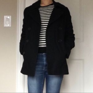 Black Pea coat, size 8